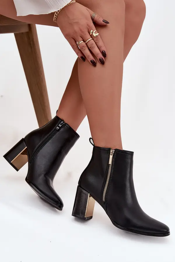 Boto Ženski gležnjarji s peto iz eko usnja