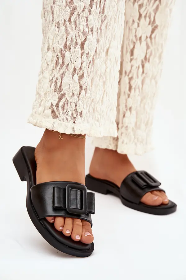 Boto Ženski japonki z zaponko, črni Melivra