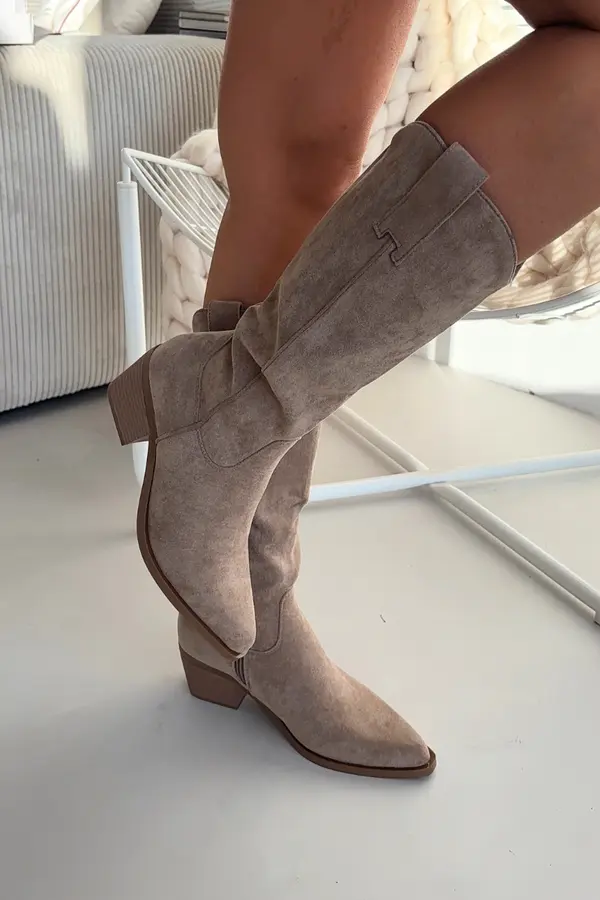 Boto Ženski kaki kavbojski škornji Jazelle