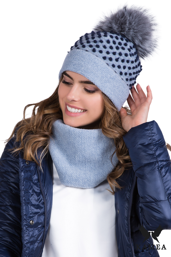 Kamea Ženski komplet Kamea Kamea_Set_Hat&Chimney_K.20.263.23_Blue