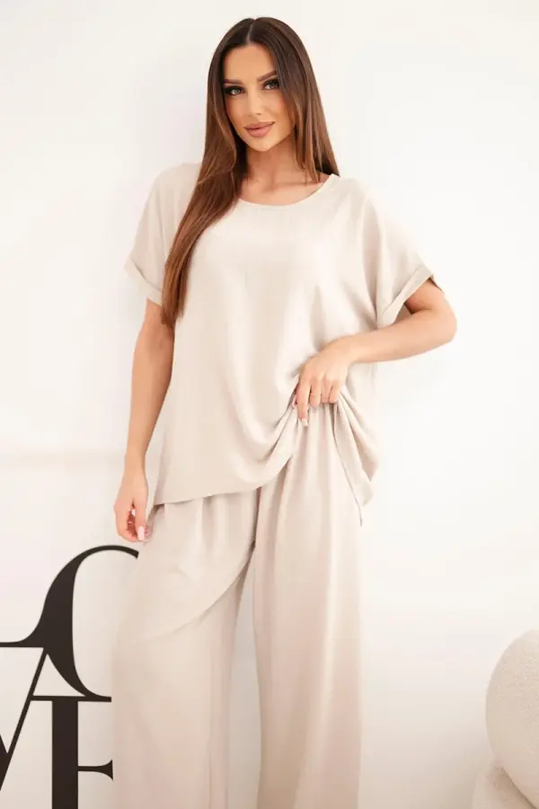 Kesi Włoski Ženski komplet Kesi Plus Size, bež