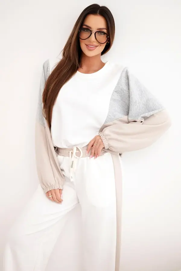 Kesi Włoski Ženski komplet Kesi z ohlapno jopico in širokimi hlačami