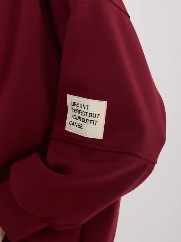 Italy Moda Ženski komplet trenirk v temno rdeči barvi