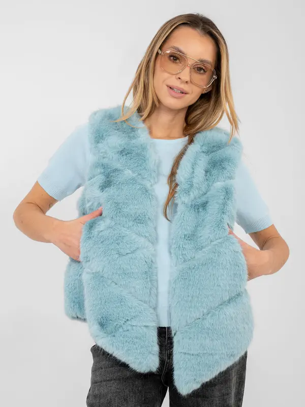 Wool Fashion Italia Ženski mehak telovnik v mint barvi