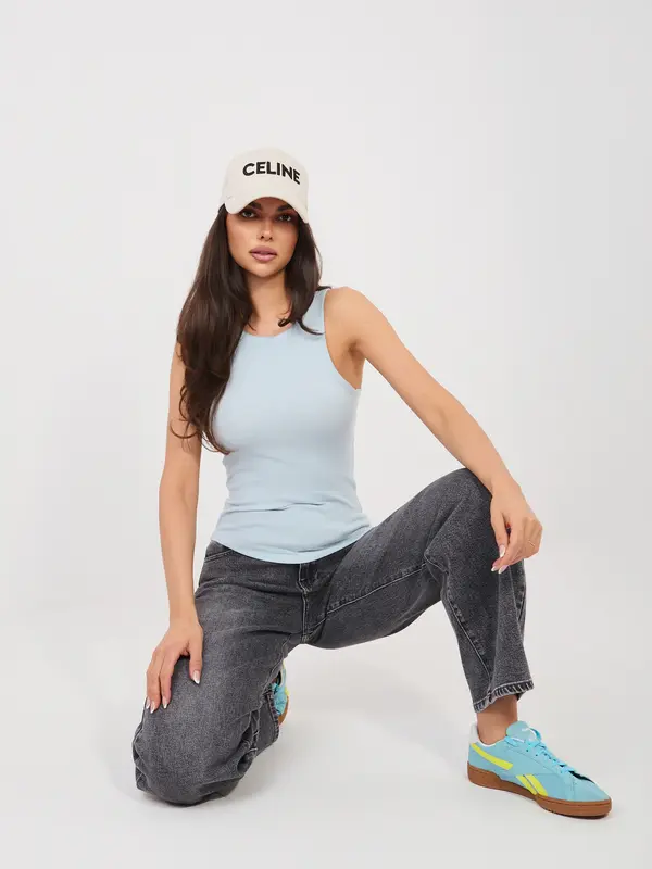 Sublevel Ženski moder top brez naramnic