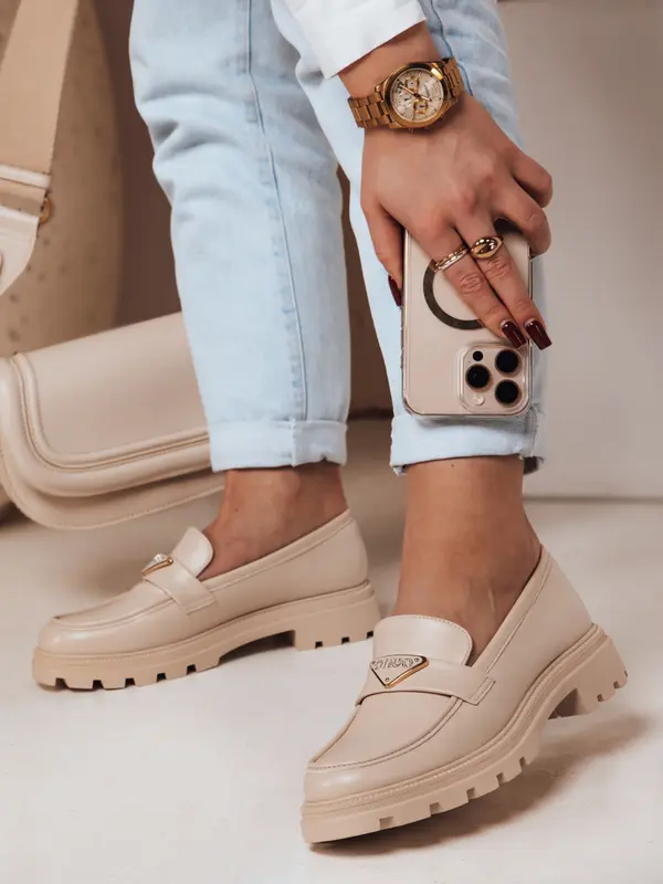 DStreet Ženski mokasini ELEGANCIO bež