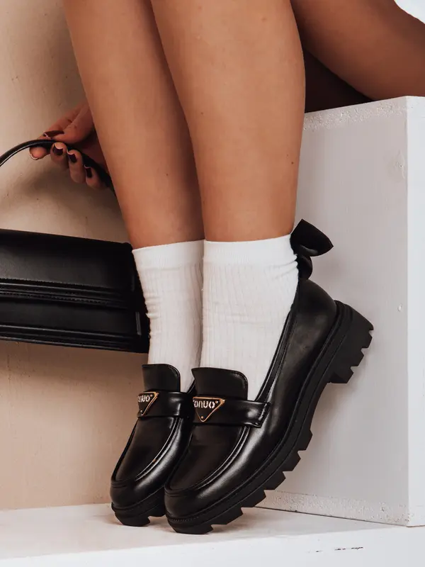 DStreet Ženski mokasini ELEGANCIO črne barve