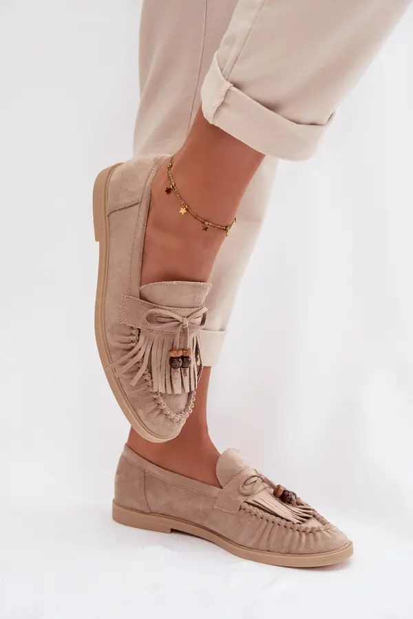 Boto Ženski mokasini z biseri in resicami Teressa