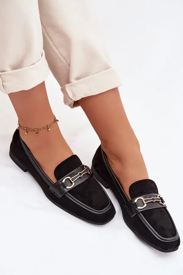 Boto Ženski mokasini z okrasjem, črni