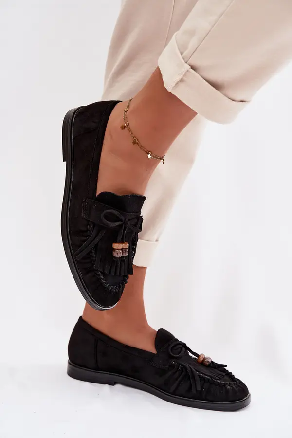 Boto Ženski mokasini z resicami in perlicami Teressa