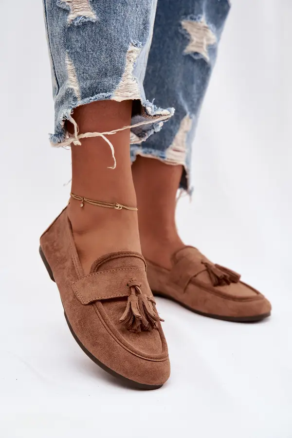 Boto Ženski mokasini z resicami rjave barve Marilisse