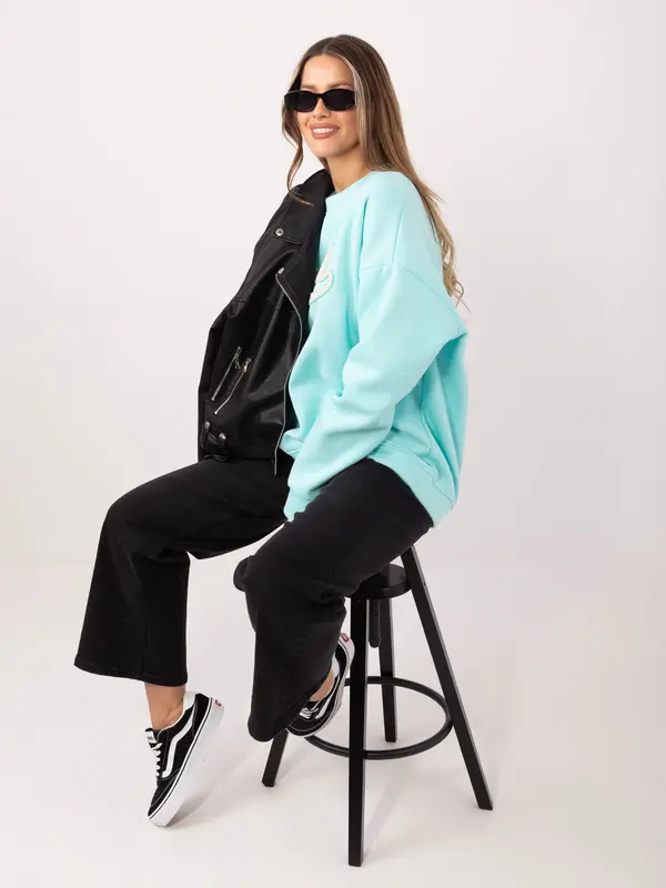 RUE PARIS Ženski oversized pulover z meto