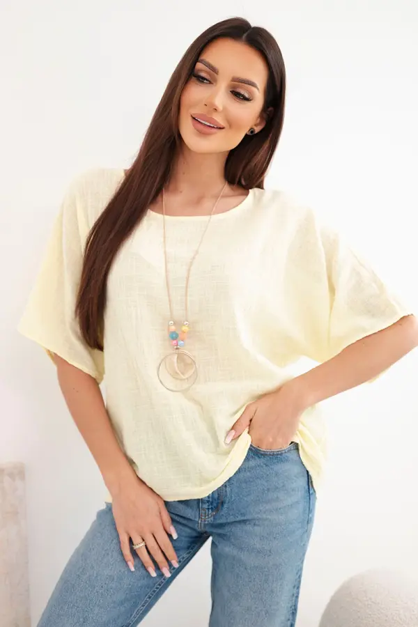 Kesi Włoski Ženski oversized top s kratkimi rokavi Kesi Włoski