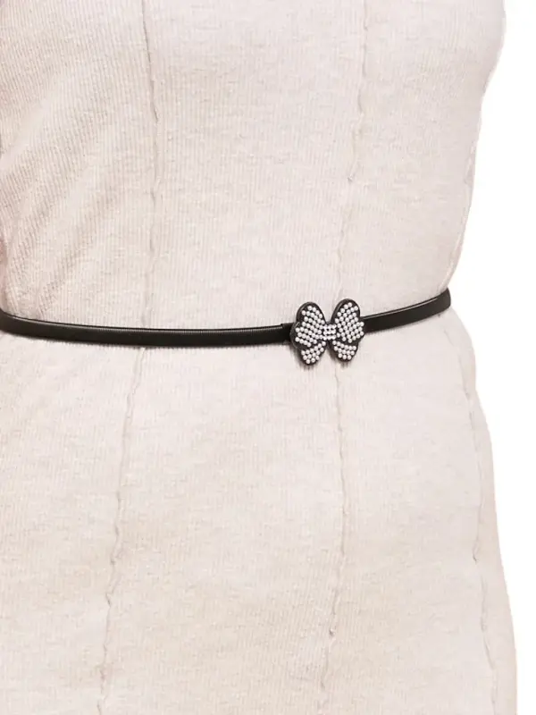 Resti Ženski pas Resti Black Melina s kovinsko pentljo