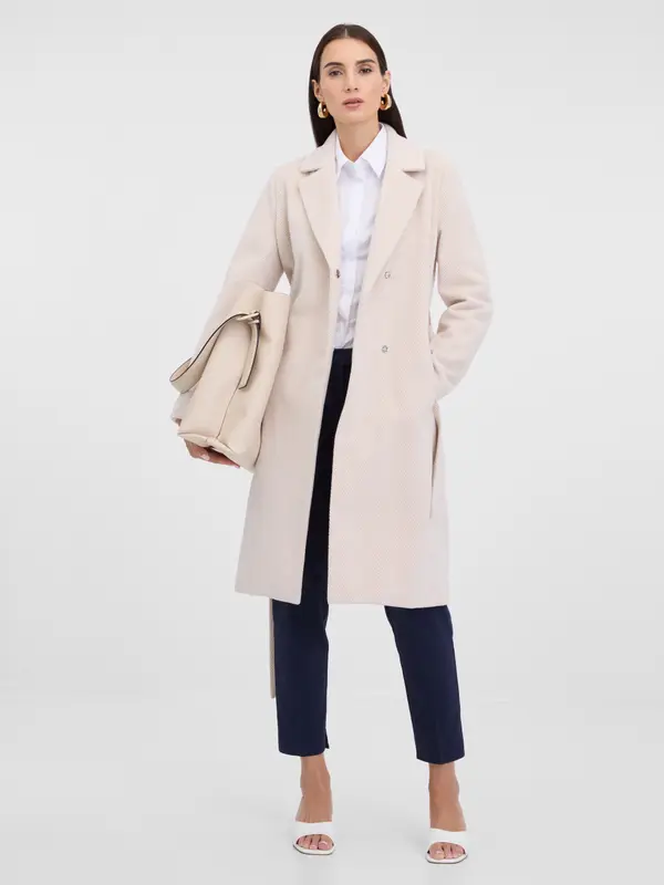 Orsay Ženski plašč ORSAY v krem ​​barvi