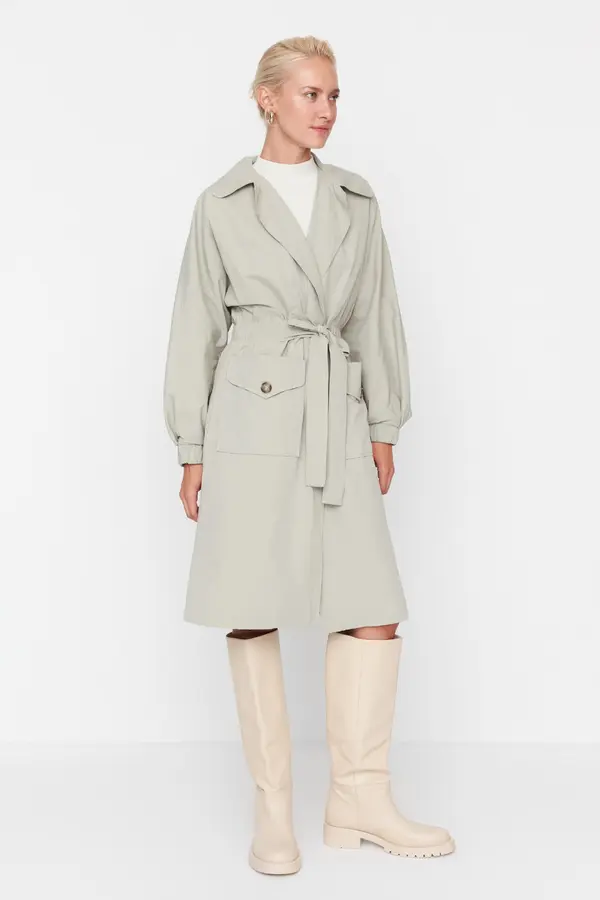 Trendyol Ženski plašč Trendyol Waist Pucker