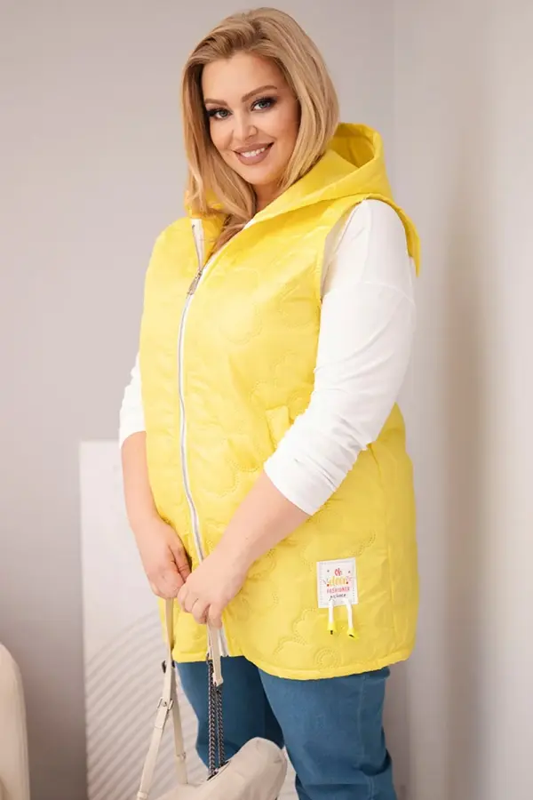 Kesi Włoski Ženski plus size brezrokavnik s kapuco