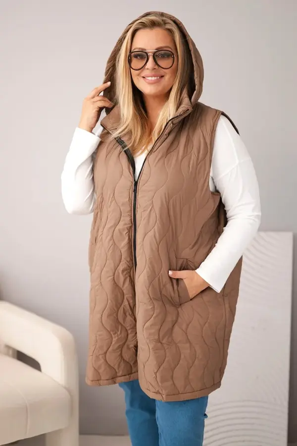 Kesi Ženski plus size brezrokavniki s kapuco