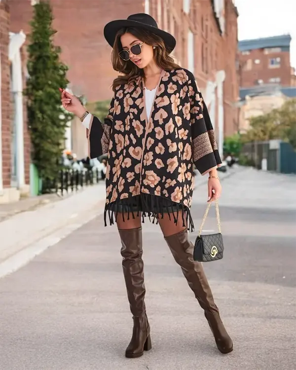 Resti Ženski potiskani pončo