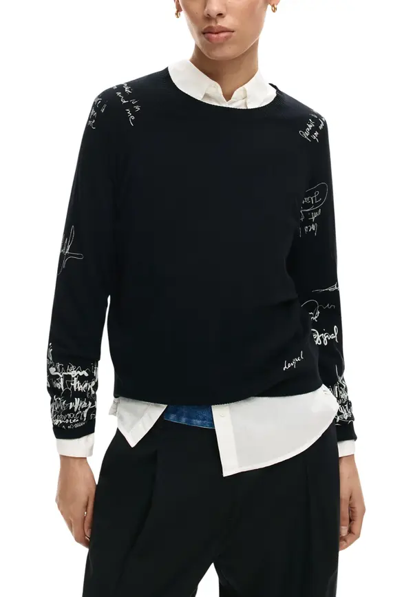 DESIGUAL Ženski potiskani pulover Desigual
