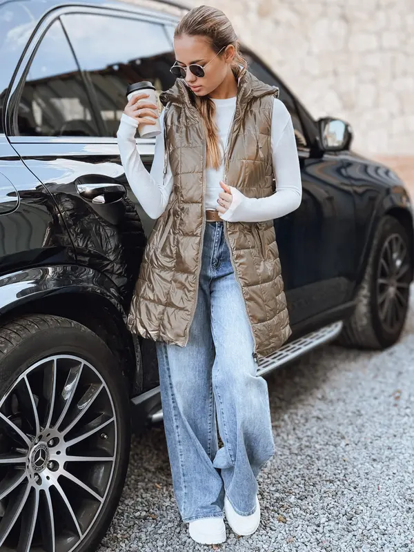 DStreet Ženski prešit brezrokavnik s kapuco