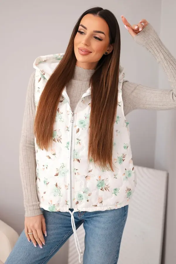 Kesi Włoski Ženski prešit brezrokavnik s kapuco Kesi