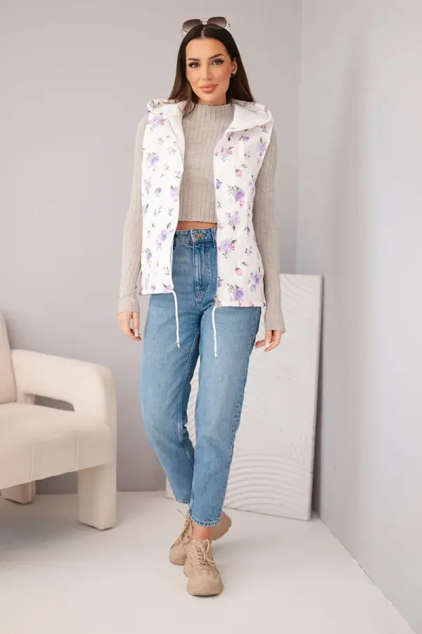 Kesi Włoski Ženski prešit telovnik s cvetličnim vzorcem Kesi Włoski