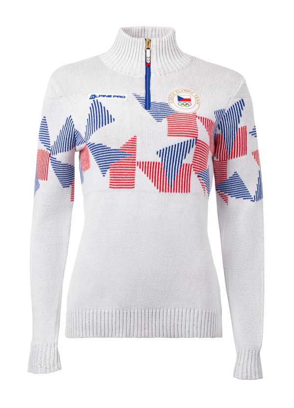 ALPINE PRO Ženski pulover iz olimpijske kolekcije ALPINE PRO JIGA bela varianta m