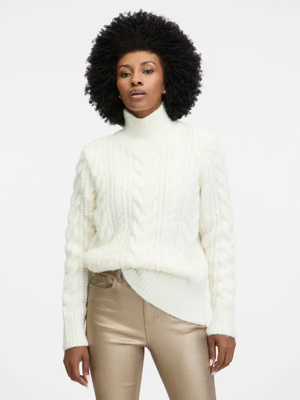 Orsay Ženski pulover s kremnim ovratnikom ORSAY