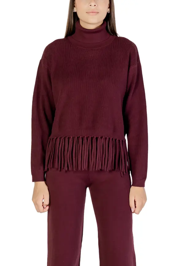 Choral Ženski pulover z ovratnikom in okrasnimi resicami