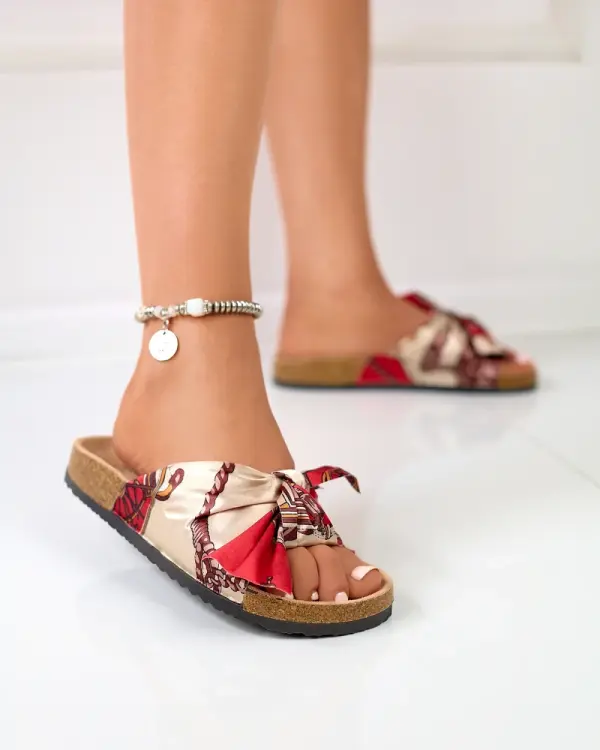 Resti Ženski rdeči copati s tekstilnim zgornjim delom Laneso