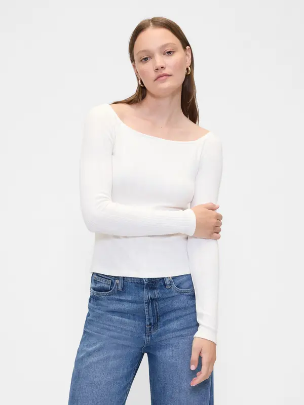 GAP Ženski rebrast top GAP