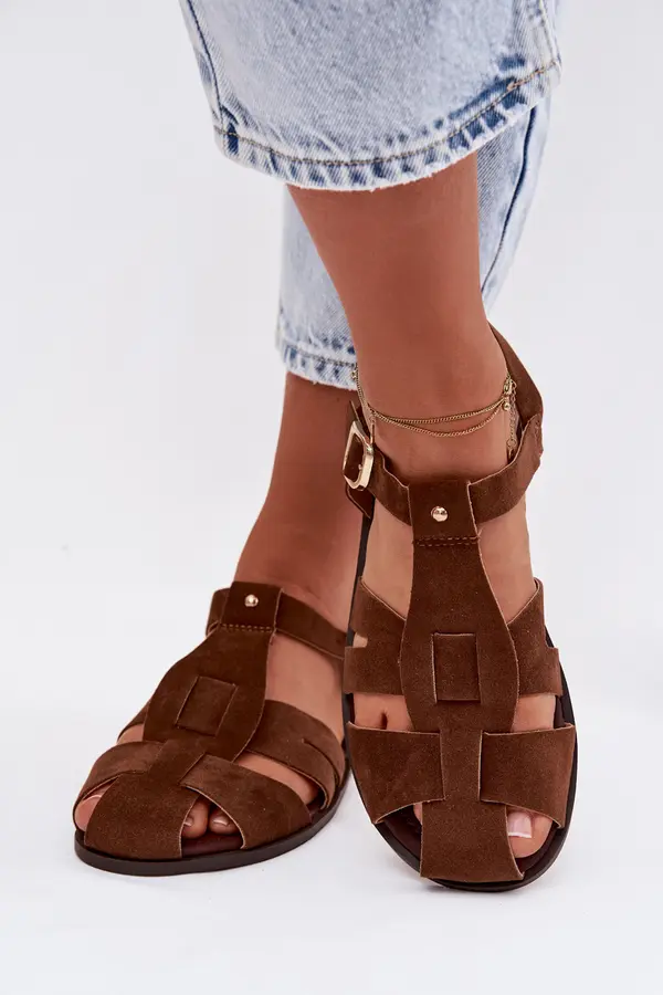 Boto Ženski rjavi rimski sandali Belanessa