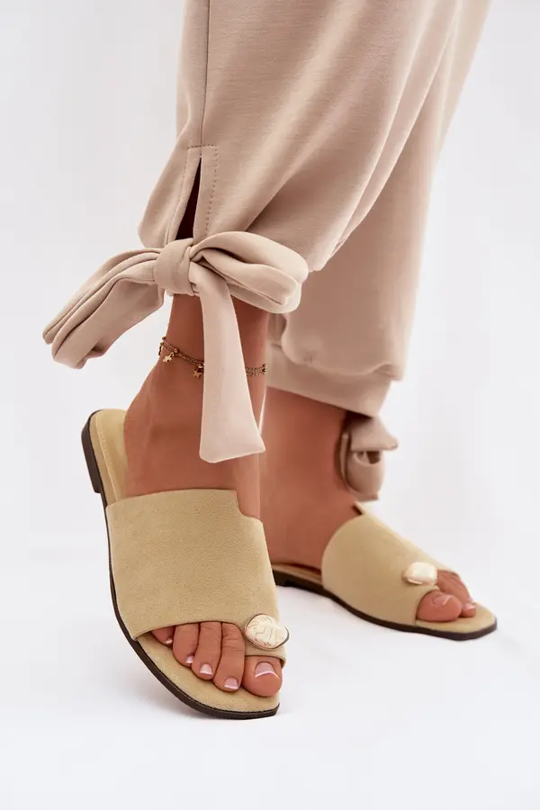 Boto Ženski rumeni copati iz eko semiša Selavine