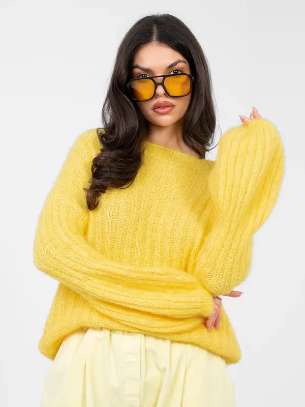 Italy Moda Ženski rumeni oversized pulover