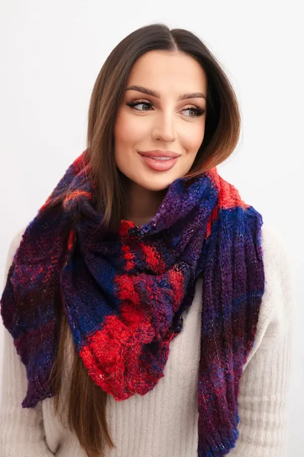 Kesi Ženski šal iz mehke volne v pisanih črtah