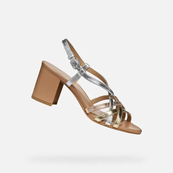 GEOX Ženski sandali Geox Virnilisa 65 S zlate barve