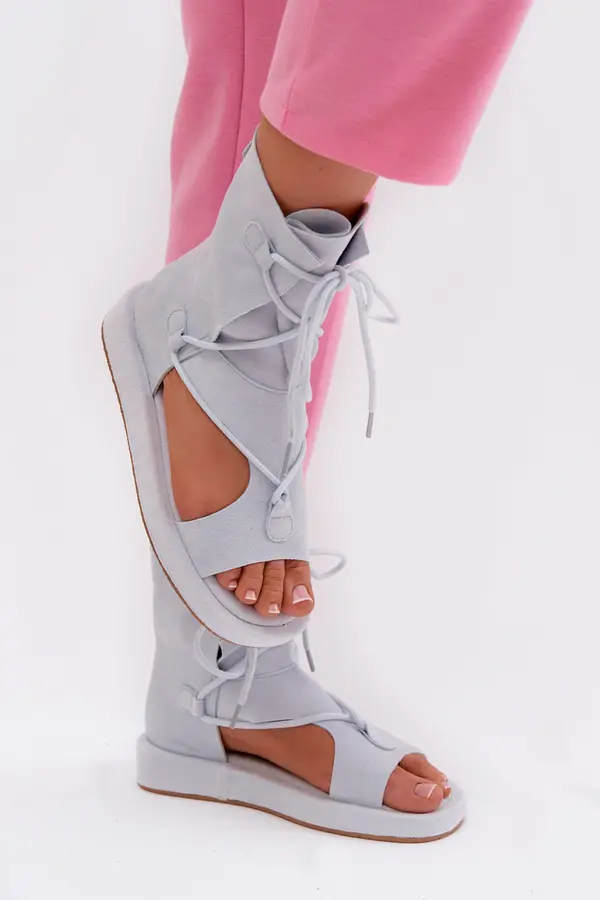 Boto Ženski sandali iz eko semiša z vezalkami