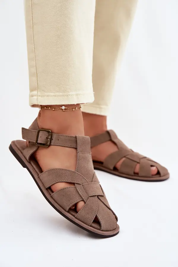 BIG STAR SHOES Ženski sandali iz naravnega semiša