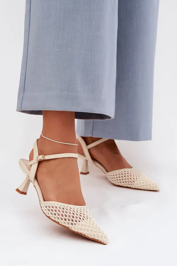 Boto Ženski sandali s peto Boto svetlo bež Brilora