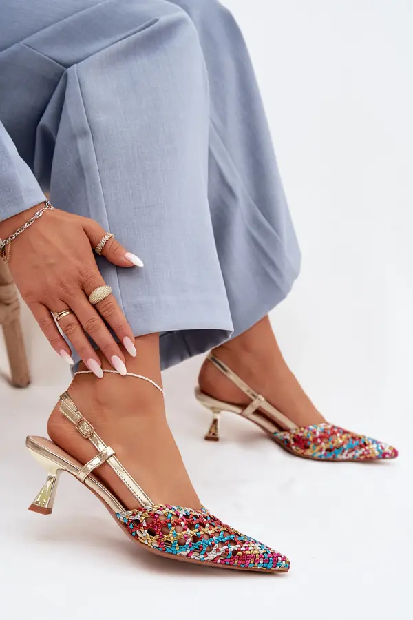 Boto Ženski sandali s peto Selinae, večbarvni