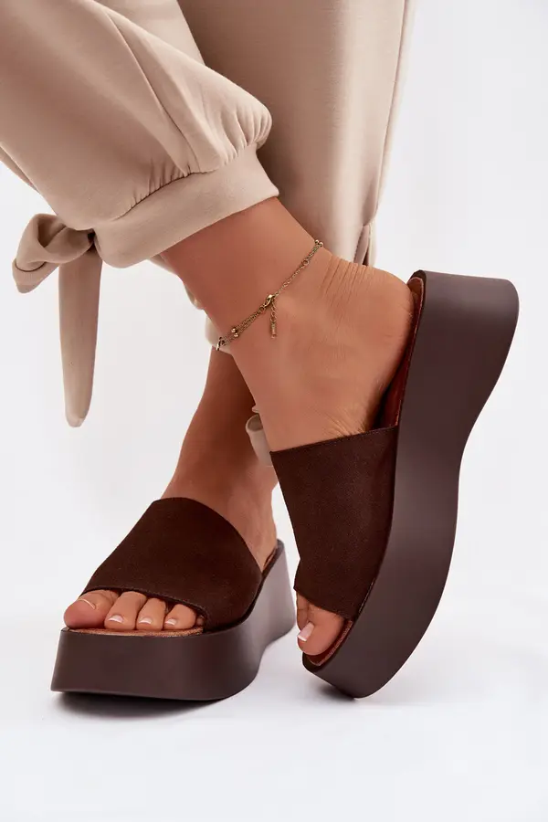 Boto Ženski sandali s platformo čokolada Liorisse