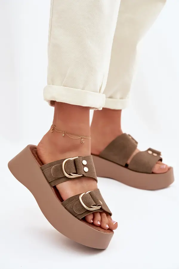 Boto Ženski sandali s platformo in zaponkami