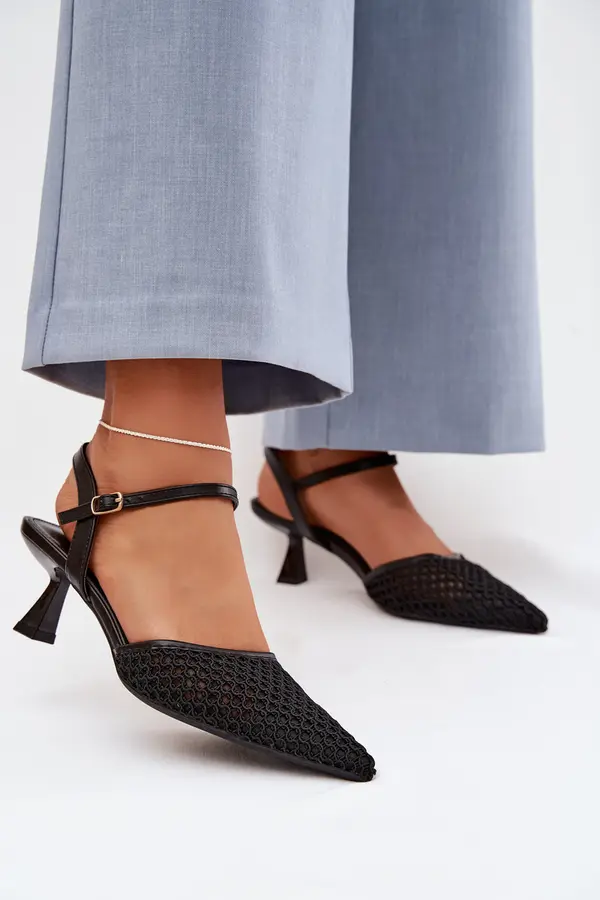 Boto Ženski sandali z visoko peto Boto, črni