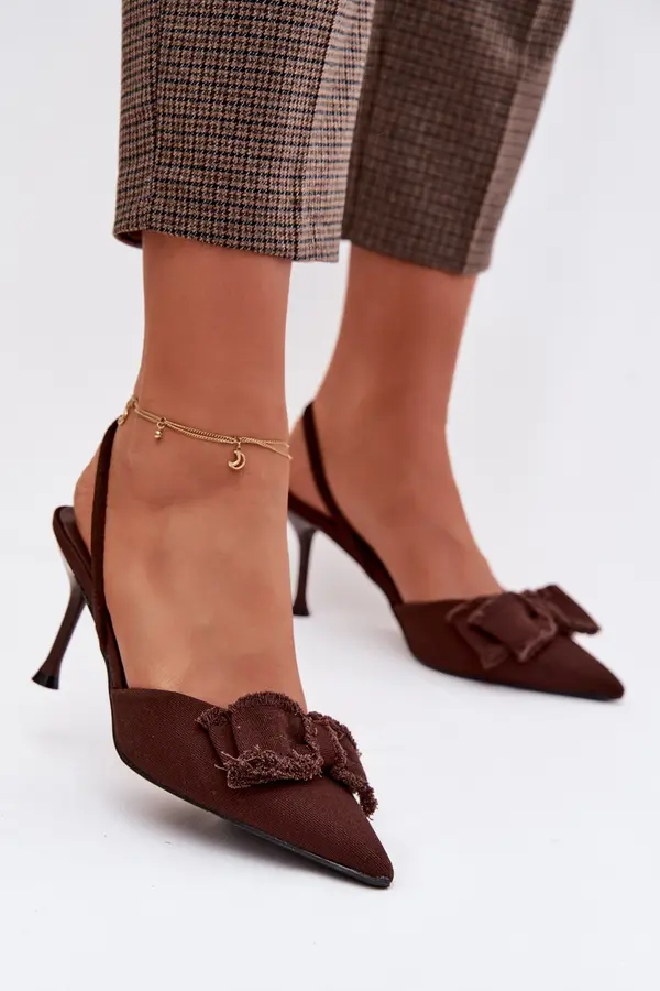 Boto Ženski sandali z visoko peto in pentljo