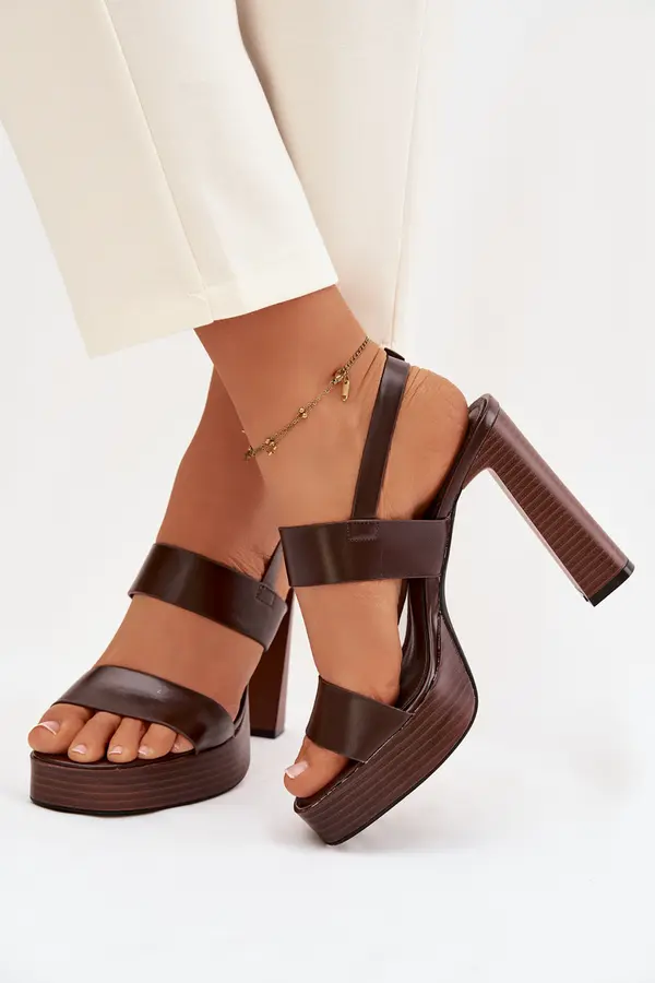 Boto Ženski sandali z visoko peto iz eko usnja