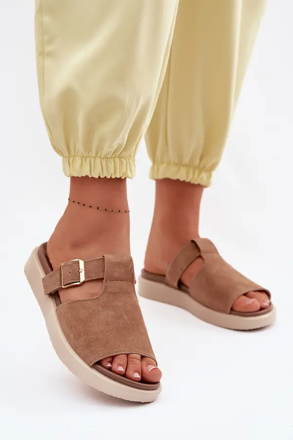 Boto Ženski semiš copati s platformo, Camel
