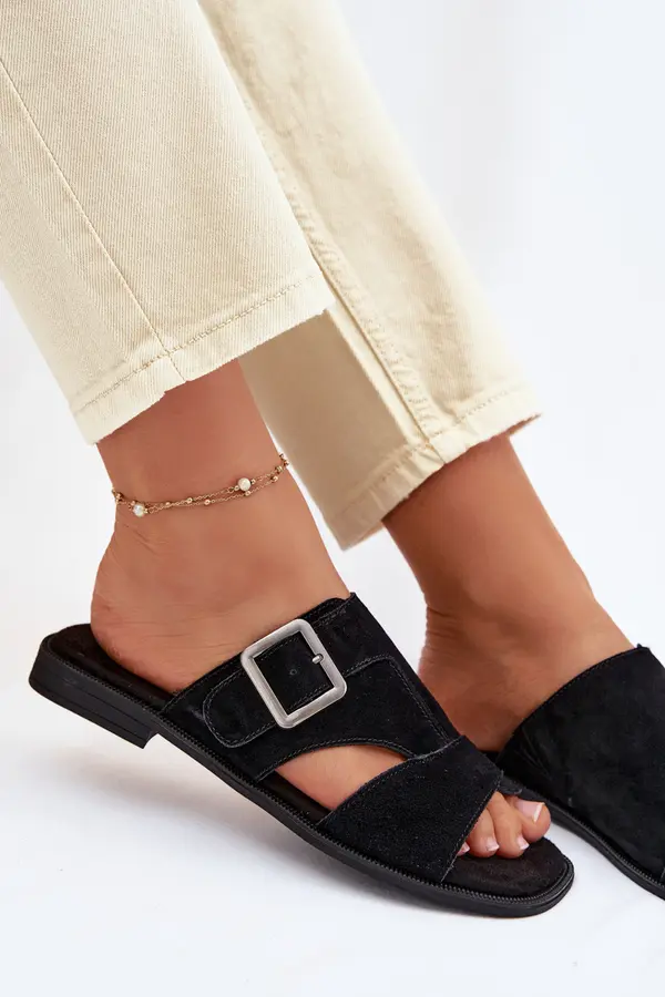 BIG STAR SHOES Ženski semiš japonki z zaponko Big Star