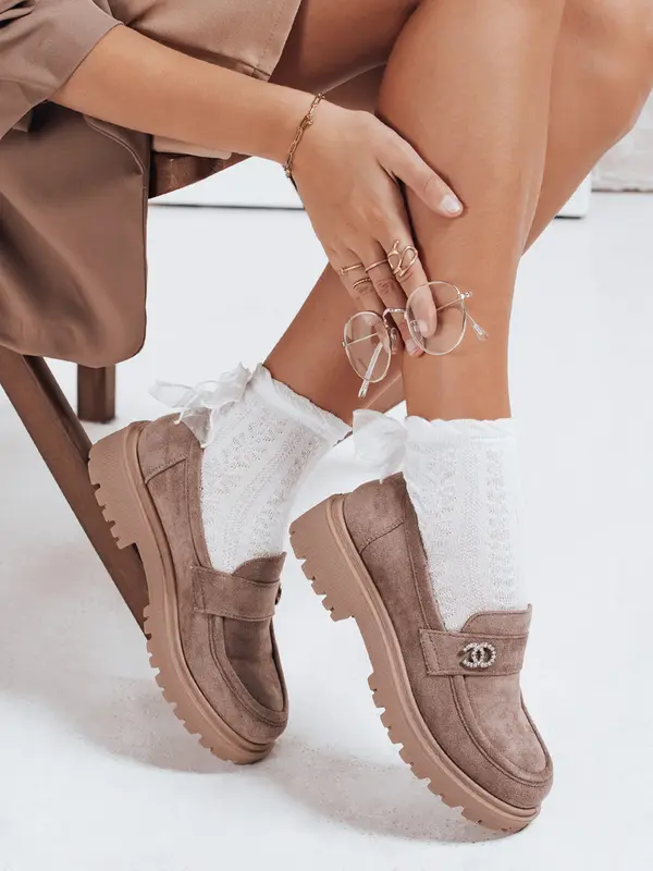 DStreet Ženski semiš mokasini bež barve