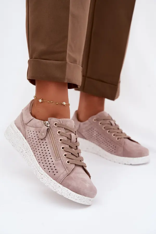 EVENTO Ženski semiš mokasini EVENTO z zadrgo